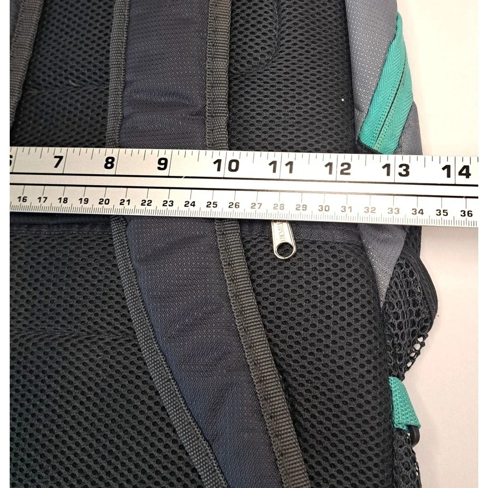 Eastsport Backpack Teal Black Dots Drawstring Multi Pockets 18x12 School Bag‎